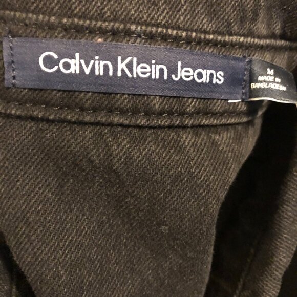 CALVIN KLEIN JEANS BLACK DENIM SNAP FRONT SHIRT WOMEN’S M NWT - Picture 5 of 11